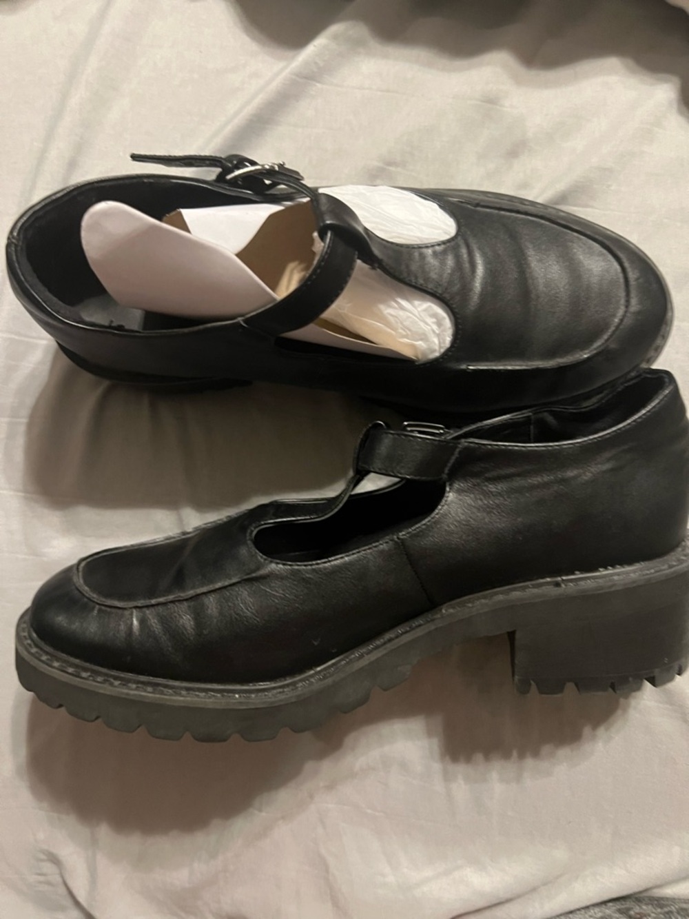 torrid Black T-Strap Lug Heel Mary Jane 10.5 WW